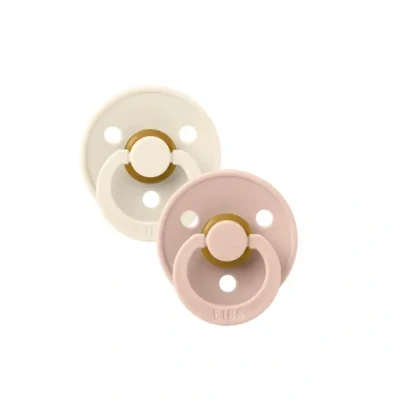Afbeelding van BiBS Colour Pacifier Stage 1 Fopspeen 0+ maanden 2 stuks Ivory / Blush
