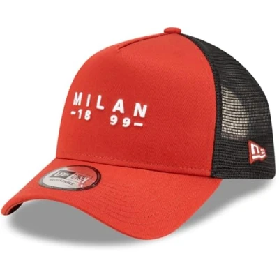 Afbeelding van New Era AC Milan Seasonal Wordmark Copper 9FORTY E Frame Adjustable Trucker Cap