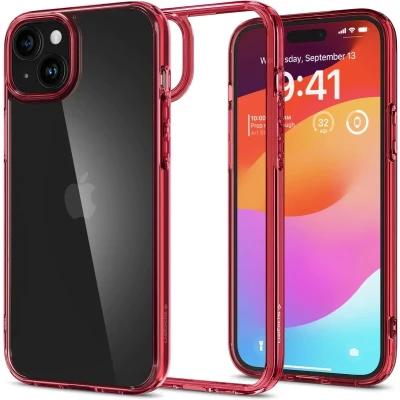 Afbeelding van Spigen Ultra Hybrid hoesje voor iPhone 15 Plus Rood