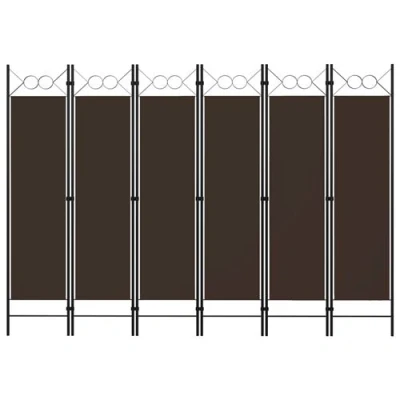 Afbeelding van Kamerscherm met 6 panelen 240x180 cm bruin