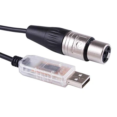 Afbeelding van Suamdoen USB naar DMX 512 3 pins XLR Interface Adapter voor Computer PC Podium Verlichting Controller Freestyle Software RS485 Seriële Converter Kabel