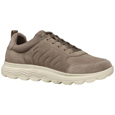 Afbeelding van Geox Spherica Sneakers laag, Heren, Maat: 43, Dove grey Leer en textiel