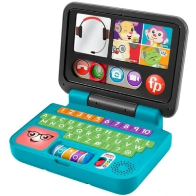 Afbeelding van Fisher Price Lachen en leer mijn eerste laptop, elektronisch speelgoed met educatieve inhoud Smart Stages, voor kinderen vanaf 6 maanden, editie: Duits, HGX00
