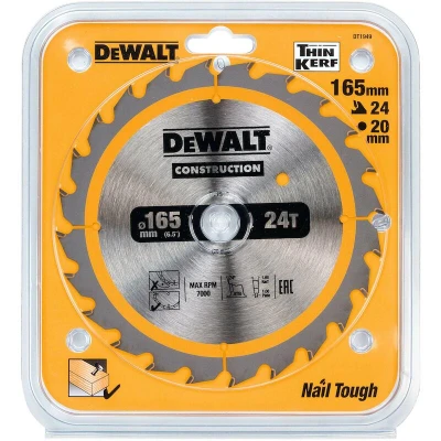 Afbeelding van DeWALT Cirkelzaagblad voor Hout Construction Ø 165mm Asgat 20mm 24T DT1949 QZ