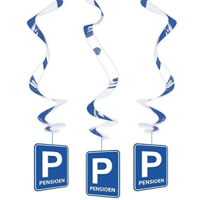 Afbeelding van Swirl decoratie Pensioen 3 stuks