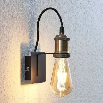 Afbeelding van Lindby wandlamp Aurella, hoogte 16 cm, brons antiek, metaal