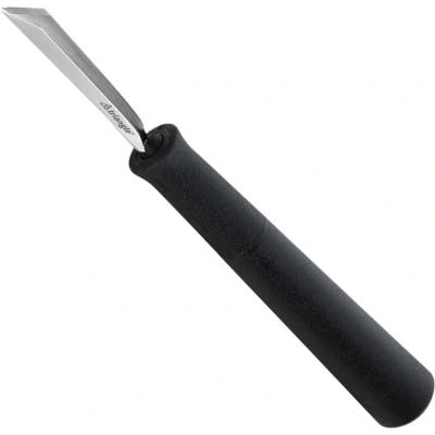 Afbeelding van Triangle V Model Klein Kerf en Decoreermesje RVS 14 cm Zwart