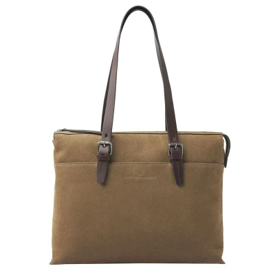 Afbeelding van Castelijn &amp; Beerens Nubuck Schoudertas 15.6&quot; RFID taupe