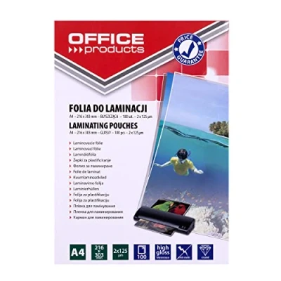 Afbeelding van Office Products lamineerhoes ft A4, 250 micron (2 x 125 micron), pak van 100 stuks
