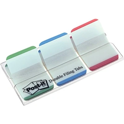 Afbeelding van Post it Index Strong, Ft 25,4 X 38 Mm, Wit Met Gekleurde Rand, 3 Kleuren, 22 Tabs Per Kleur