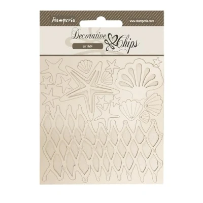 Afbeelding van Stamperia Silent Sea Decorative Chips Sheels and Net (SCB262)