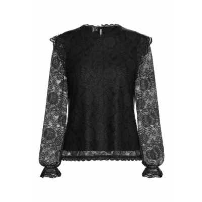 Afbeelding van Pieces Pcolline Blouse, Dames, Maat: Small, Black