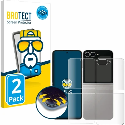 Afbeelding van BROTECT Screenprotector voor Samsung Galaxy Z Flip6 (Voor+Achter) Folie Beschermfolie transparant volledig dekking (2 Stuks)