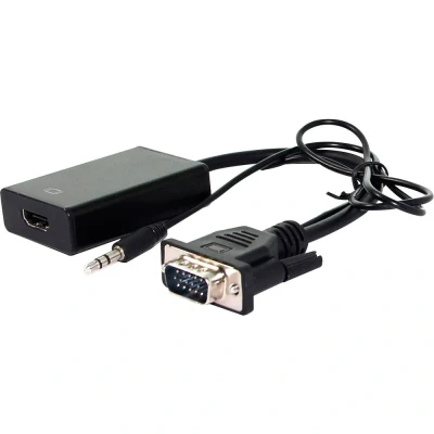 Afbeelding van Value 12.99.3117 VGA kabel / HDMI Adapterkabel A bus, bus 9 polig, Jackplug 3,5 mm 0.15 m Zwart