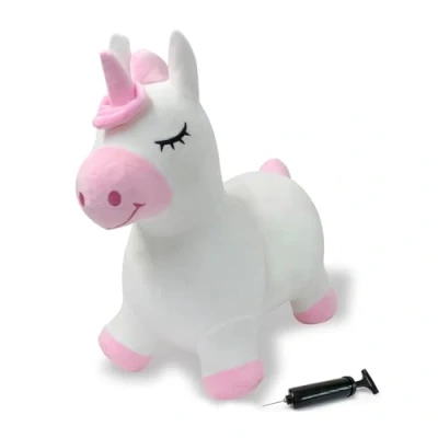 Afbeelding van Jamara 466002 Skippydier Eenhoorn Wit Roze Pluche Junior met Pomp