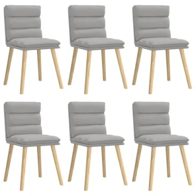 Afbeelding van vidaXL Eetkamerstoelen 6 st stof wolk grijs