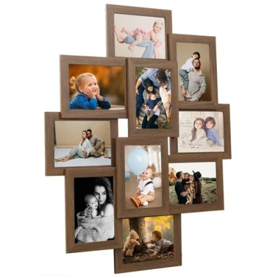 Afbeelding van Fotolijst voor 10x(13x18 cm) foto MDF lichtbruin