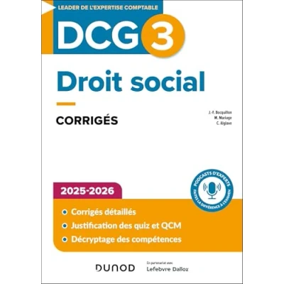 Afbeelding van DCG 3 DROIT SOCIAL CORRIGES 2025 2026