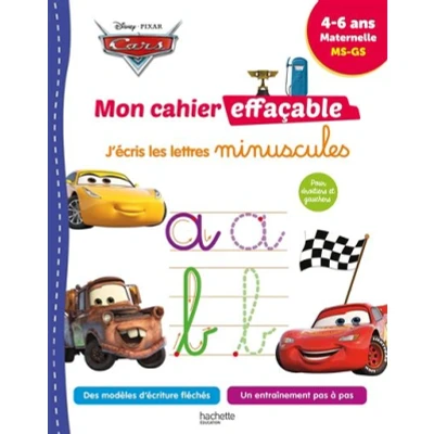 Image de Disney Cars Mon cahier effaçable J&#039;écris les lettres minuscules (4 6 ans)