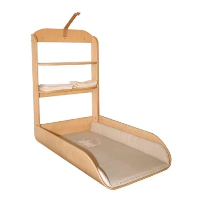 Image de Table à langer murale en bois imitation chêne clair
