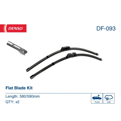 Afbeelding van Ruitenwisser Denso DF 093 Flat blade wisserblad AUDI: A8 D3