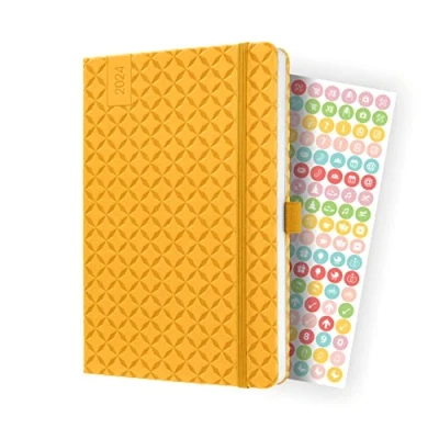 Afbeelding van Sigel agenda 2024 Jolie Flair A5 hardcover 7 dagen / 2 pagina&#039;s mango yellow SI J4117