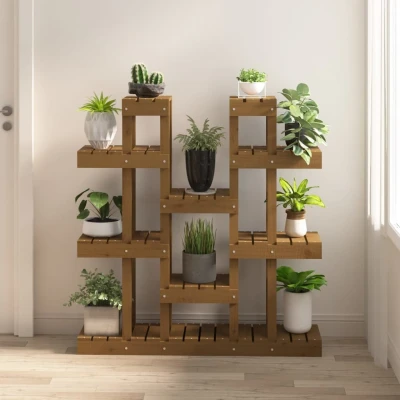 Afbeelding van Plantenstandaard 104,5x25x109,5 cm grenenhout honingbruin