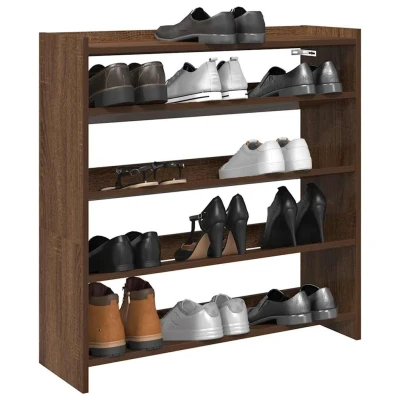 Afbeelding van Schoenenrek 80x25x81 cm bewerkt hout bruin eikenkleur