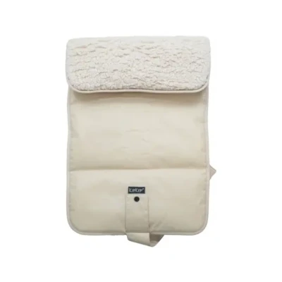 Afbeelding van KipKep Napper Verschoningsmatje met teddy Cookie verschoonmatje rPET wasbaar gecoat zandkleur beige