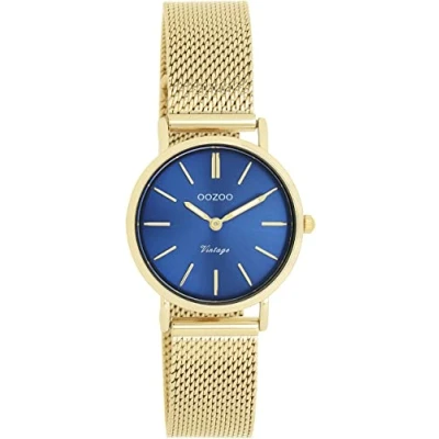 Afbeelding van OOZOO Vintage series goudkleurige horloge met metalen mesh armband C20293