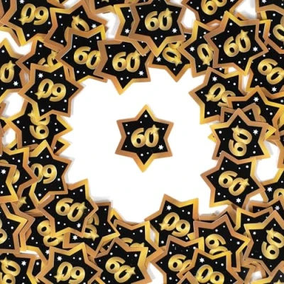 Afbeelding van 60e verjaardag decoratie confetti voor vrouwen tafeldecoratie Tiwoca