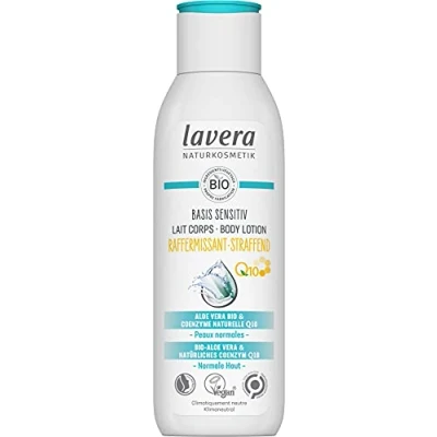 Afbeelding van lavera basis sensitiv verstevigende lichaamsmelk natuurlijke cosmetica veganistisch biologische aloë vera &amp; natuurlijk co enzym Q10 gecertificeerd 250 ml