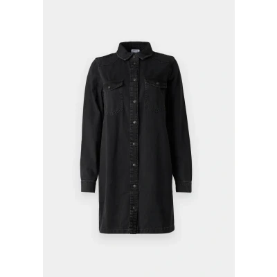 Afbeelding van Noisy may Jurk Nmnew Signe L/s Denim Dress Vi001bl 27034104 Black Dames Maat XS