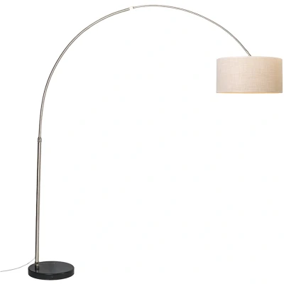 Afbeelding van QAZQA booglamp XXL Moderne Staande 1 lichts H 2250 mm Staal Woonkamer
