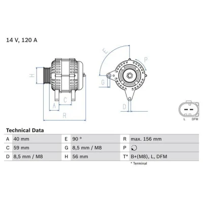 Afbeelding van Bosch Alternator/Dynamo 0 986 041 860