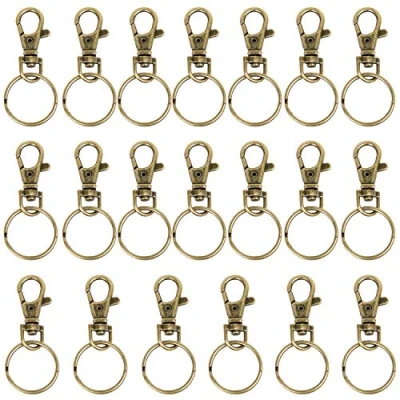 Afbeelding van TRIXES 20 kleine afneembare haken in de vorm van een kreeft voor open ring, kleur messing