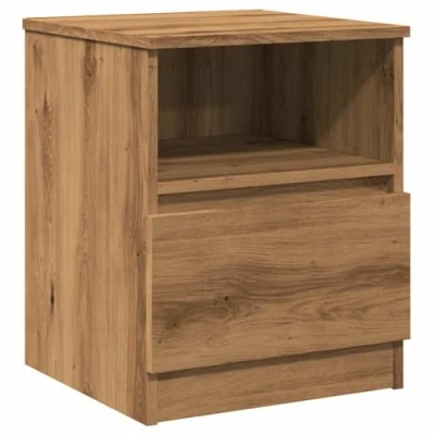 Afbeelding van vidaXL Nachtkastje 40x40x50 cm bewerkt hout artisanaal eikenkleur