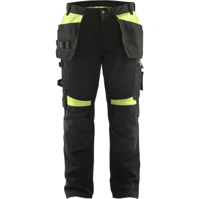 Afbeelding van Blaklader Werkbroek met spijkerzakken 1555 1860 Zwart/High Vis Geel D92