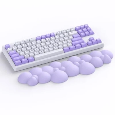 Afbeelding van Attack Shark Cloud Polssteun, ergonomisch, antislip, bureau handsteun, palmsteun voor mechanisch gamingtoetsenbord, TKL, 87 toetsen in normale grootte, paars