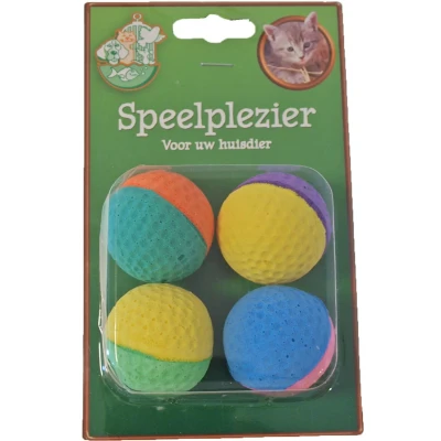 Afbeelding van Boon Sponsbal Kattenspeelgoed 4 stuks