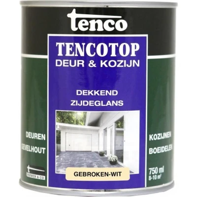 Afbeelding van Tencotop Deur &amp; Kozijn Dekkend Zijdeglans RAL 9010 Wit 250 ml
