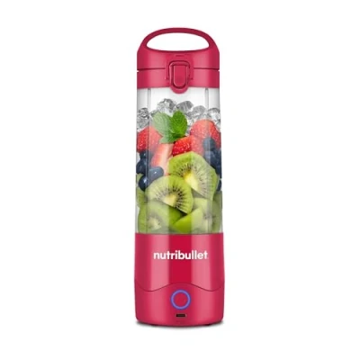 Afbeelding van nutribullet draagbare blender, 475 ml, BPA vrij, mini multifunctionele USB C oplader, meer dan 15 mengcycli, magenta, NBP003MA