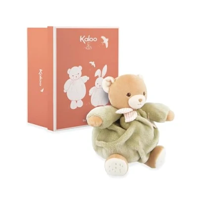 Afbeelding van KALOO Groene beer 17 cm zacht knuffeldier voor baby&#039;s zachte metgezel vanaf de geboorte ideale maat kleine handen geboortecadeau K214007