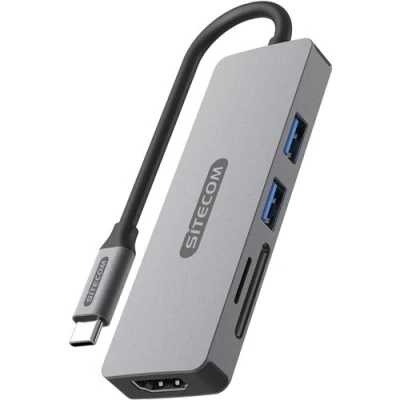 Image de Sitecom Adaptateur Multiport 5 en 1 Usb c Argenté / Noir (cn 5501)
