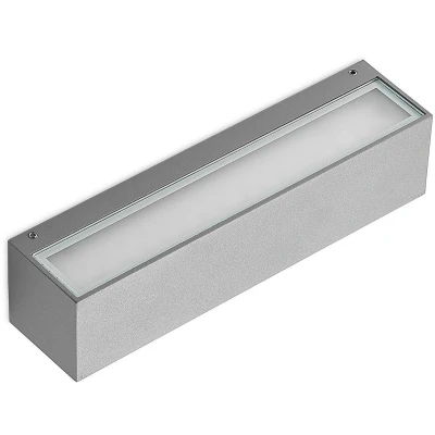 Afbeelding van Lucande LED wandlamp Lengo, 25 cm, zilver, 1 lamp, IP65