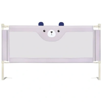 Afbeelding van Barrière de Lit pour Les Tout Petits, réglable en Hauteur, Cadre métal Robuste Bébé Sécurité, Métallique Anti Chute, Gris 175 * 100 26cm petit ours