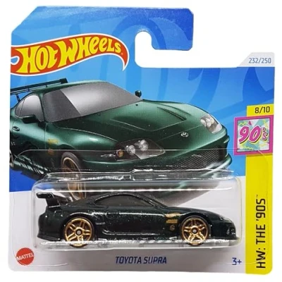 Afbeelding van Hot Wheels Toyota Supra HW: The 90&#039;s 8/10 (232/250) HTB09 Groen 2024 + Frikimonkey Short Card Protector