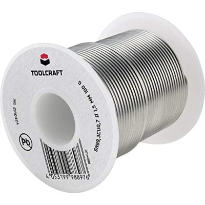 Afbeelding van TOOLCRAFT Soldeertin, loodvrij Spoel Sn99,3Cu0,7 ROL1 100 g 1.5 mm