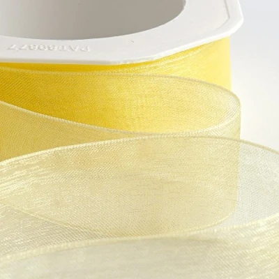Afbeelding van Italian Options Organza chiffon lint 7 mm x 50 m citroen