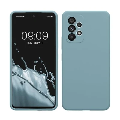 Afbeelding van kwmobile telefoonhoesje geschikt voor Samsung Galaxy A53 5G Hoesje met siliconen coating Smartphone case in antieksteen